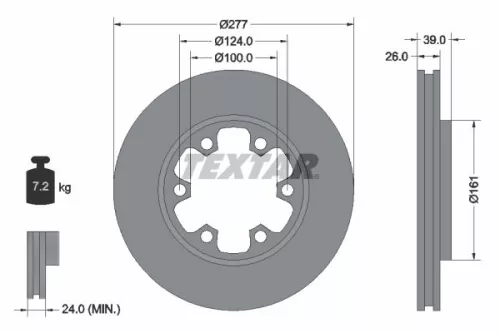 TEXTAR TEXTAR 92059000 1x TEXTAR 92059000 Brake Disc 