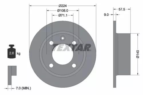 1x TEXTAR 92059700 Brake Disc
