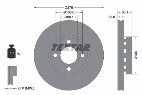 TEXTAR TEXTAR 92060500 1x TEXTAR 92060500 Brake Disc 