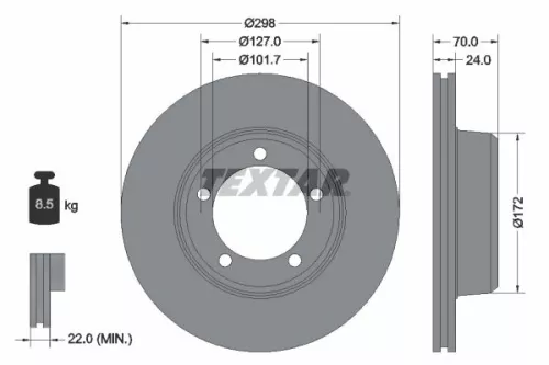 TEXTAR TEXTAR 92061300 1x TEXTAR 92061300 Brake Disc 