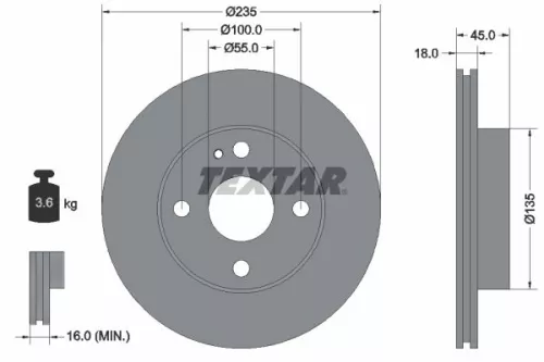 1x  TEXTAR Brake Disc