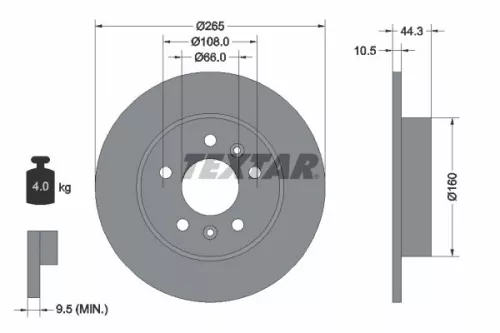 TEXTAR TEXTAR 92065100 1x TEXTAR 92065100 Brake Disc 