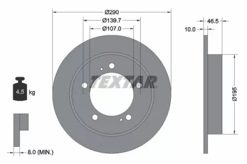 TEXTAR TEXTAR 92066003 1x TEXTAR 92066003 Brake Disc 