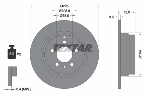 1x  TEXTAR Brake Disc