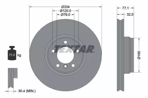 TEXTAR TEXTAR 92072200 1x TEXTAR 92072200 Brake Disc 