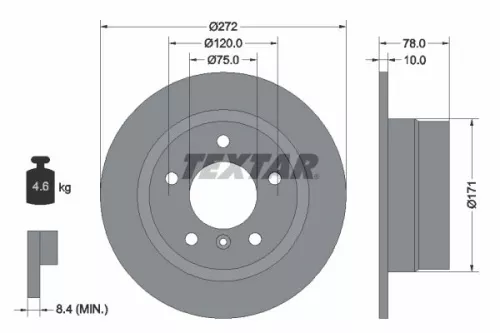 TEXTAR TEXTAR 92072303 1x TEXTAR 92072303 Brake Disc 
