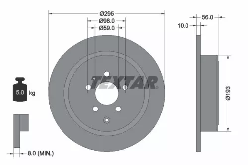 TEXTAR TEXTAR 92074100 1x TEXTAR 92074100 Brake Disc 