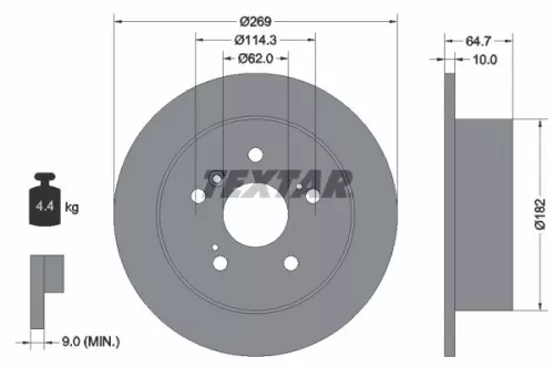 TEXTAR TEXTAR 92079300 1x TEXTAR 92079300 Brake Disc 