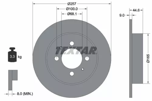 1x  TEXTAR Brake Disc