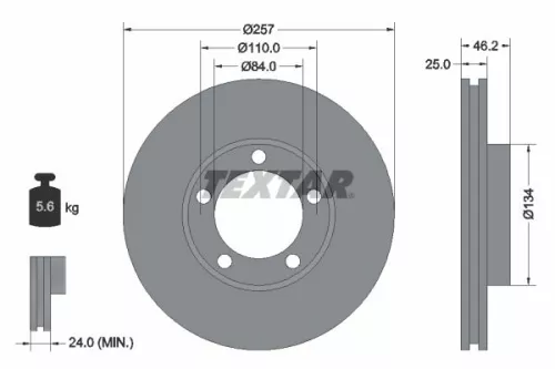 TEXTAR TEXTAR 92080300 1x TEXTAR 92080300 Brake Disc 
