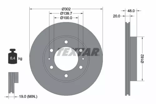 TEXTAR TEXTAR 92080400 1x TEXTAR 92080400 Brake Disc 