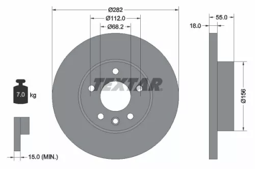 1x  TEXTAR Brake Disc