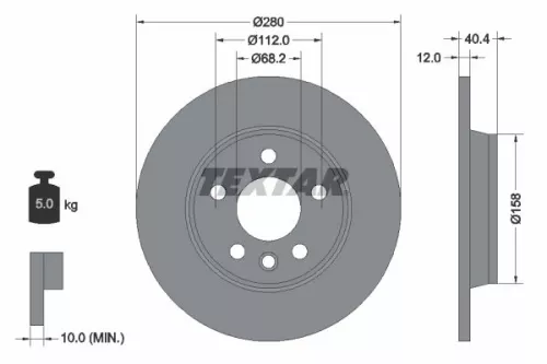 TEXTAR TEXTAR 92083903 1x TEXTAR 92083903 Brake Disc 
