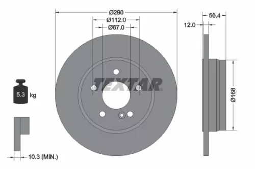 1x  TEXTAR Brake Disc