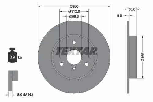 1x TEXTAR 92097603 Brake Disc
