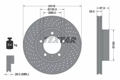 1x TEXTAR 92100005 Brake Disc