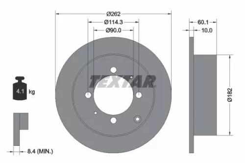 1x  TEXTAR Brake Disc