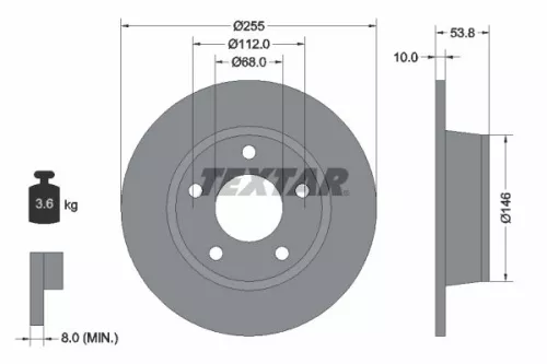 TEXTAR TEXTAR 92104103 1x TEXTAR 92104103 Brake Disc 