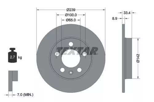 TEXTAR TEXTAR (92105803) 1x TEXTAR 92105803 Brake Disc 