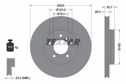 TEXTAR TEXTAR (92106905) 1x TEXTAR 92106905 Brake Disc 