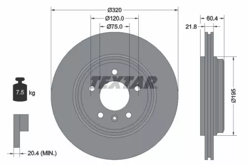 TEXTAR TEXTAR (92107003) 1x  TEXTAR Brake Disc 