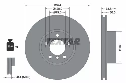 TEXTAR TEXTAR (92107105) 1x TEXTAR 92107105 Brake Disc 