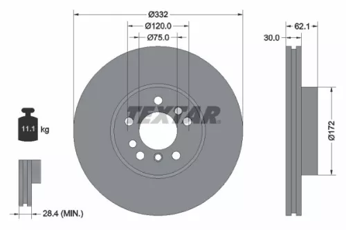 1x  TEXTAR Brake Disc