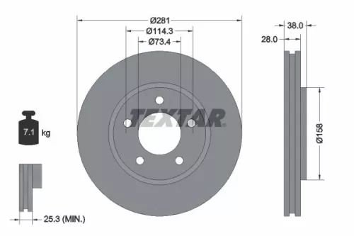 TEXTAR TEXTAR 92108300 1x TEXTAR 92108300 Brake Disc 