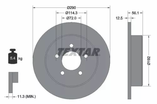 1x  TEXTAR Brake Disc