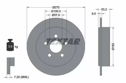 TEXTAR TEXTAR 92108600 1x TEXTAR 92108600 Brake Disc 