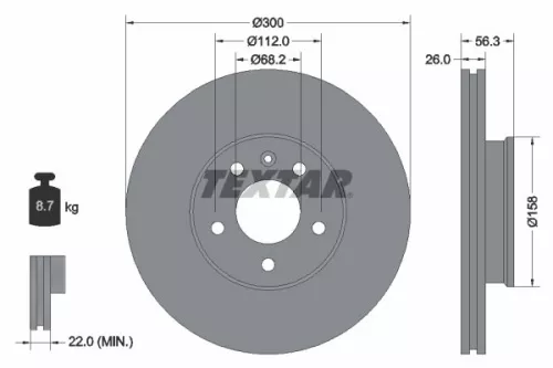TEXTAR TEXTAR (92109803) 1x TEXTAR 92109803 Brake Disc 