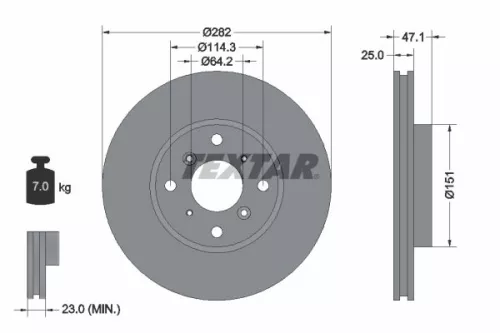TEXTAR TEXTAR 92110100 1x TEXTAR 92110100 Brake Disc 