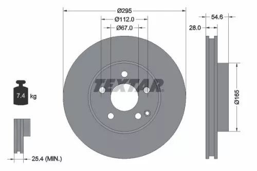 1x TEXTAR 92115105 Brake Disc