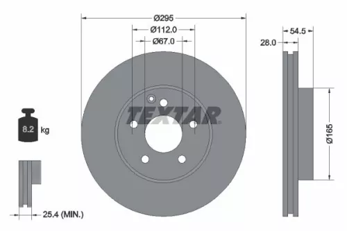 1x TEXTAR 92115205 Brake Disc