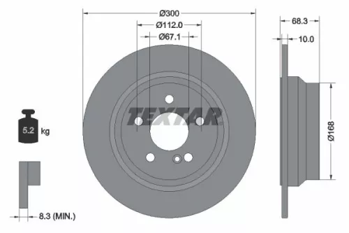 1x TEXTAR 92115405 Brake Disc