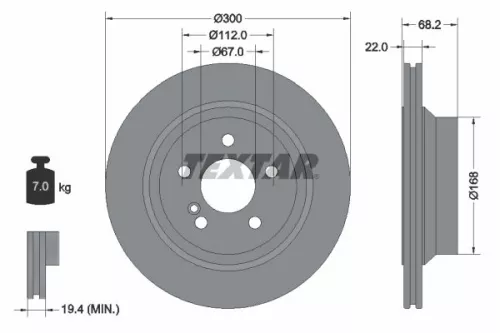 TEXTAR TEXTAR 92115505 1x TEXTAR 92115505 Brake Disc 