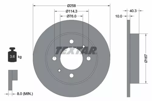 1x TEXTAR 92117103 Brake Disc