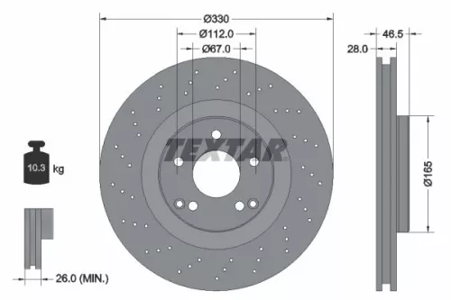 TEXTAR TEXTAR (92119805) 1x  TEXTAR Brake Disc 
