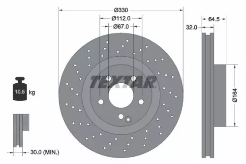 1x  TEXTAR Brake Disc