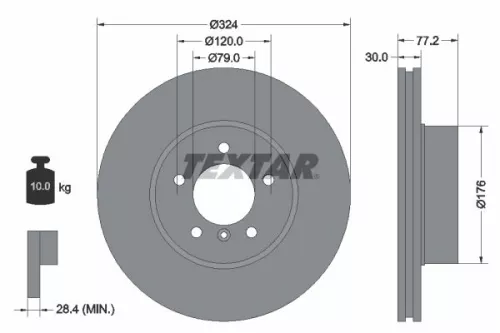 1x  TEXTAR Brake Disc