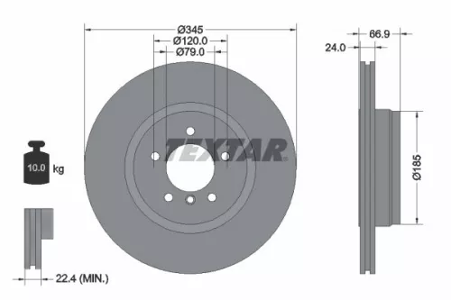 TEXTAR TEXTAR 92123203 1x TEXTAR 92123203 Brake Disc 