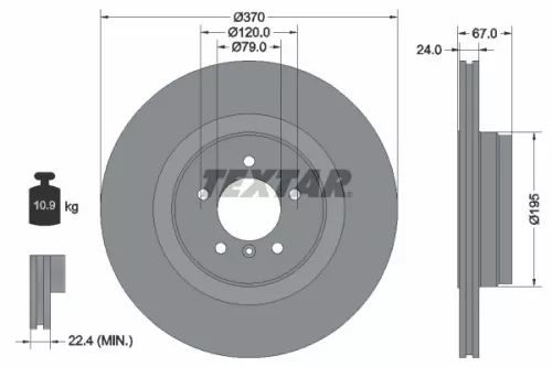 TEXTAR TEXTAR 92123303 1x TEXTAR 92123303 Brake Disc 