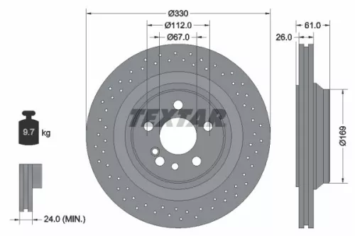 TEXTAR TEXTAR 92124300 1x TEXTAR 92124300 Brake Disc 