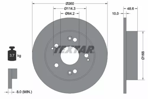 TEXTAR TEXTAR (92125103) 1x  TEXTAR Brake Disc 