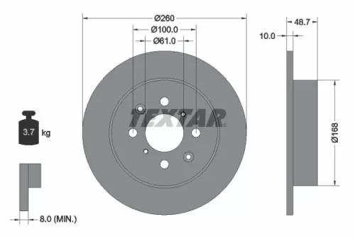 1x  TEXTAR Brake Disc