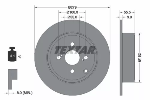 TEXTAR TEXTAR (92126303) 1x  TEXTAR Brake Disc 