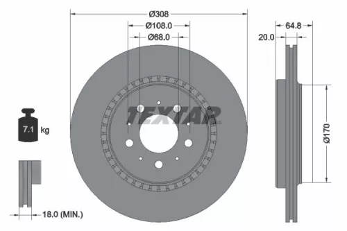 1x  TEXTAR Brake Disc