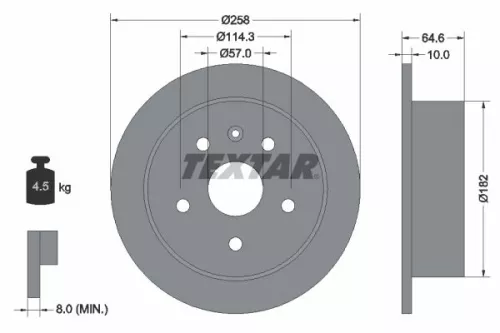 TEXTAR TEXTAR 92128900 1x TEXTAR 92128900 Brake Disc 
