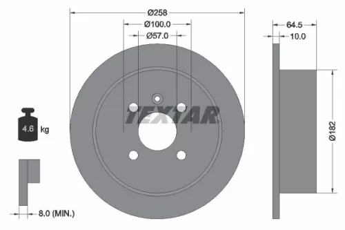 TEXTAR TEXTAR 92129000 1x TEXTAR 92129000 Brake Disc 