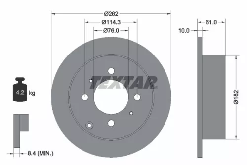 1x TEXTAR 92130900 Brake Disc